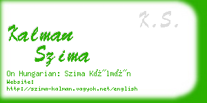 kalman szima business card